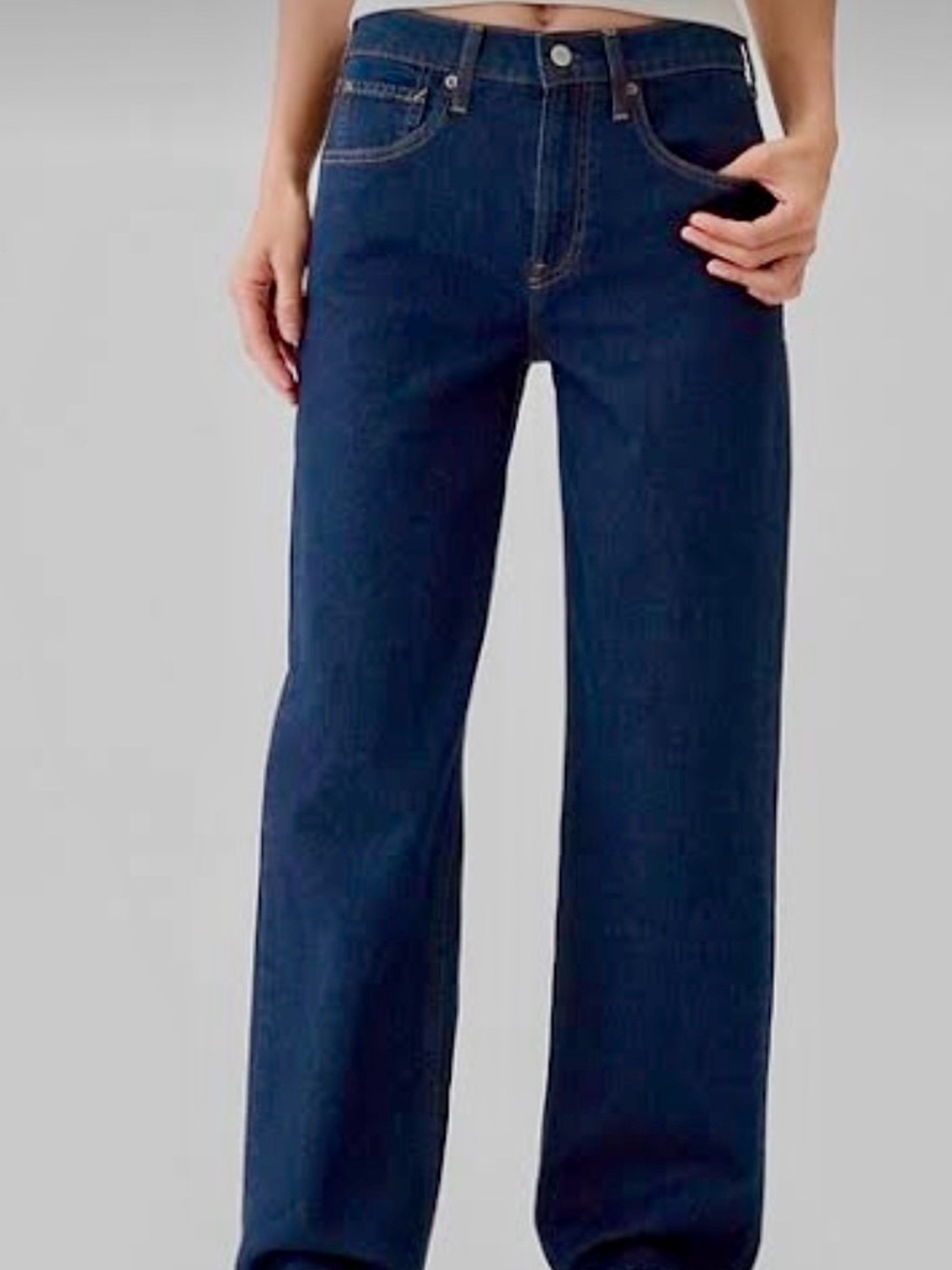 GAP '90s Loose Mid Rise Jeans Straight Leg Jeans Blue Waist 29